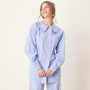 ASOS Button Down Shirt in Blue Stripe Size Size US 4 / EUR 36